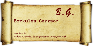 Borkules Gerzson névjegykártya